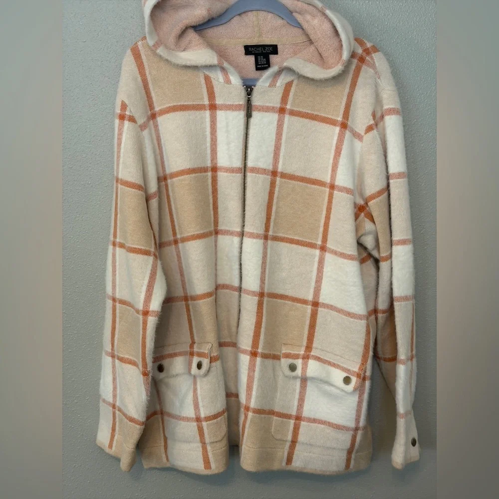 Rachel Zoe plaid cozy soft warm sweater size 3X spring color block plus size Y2K